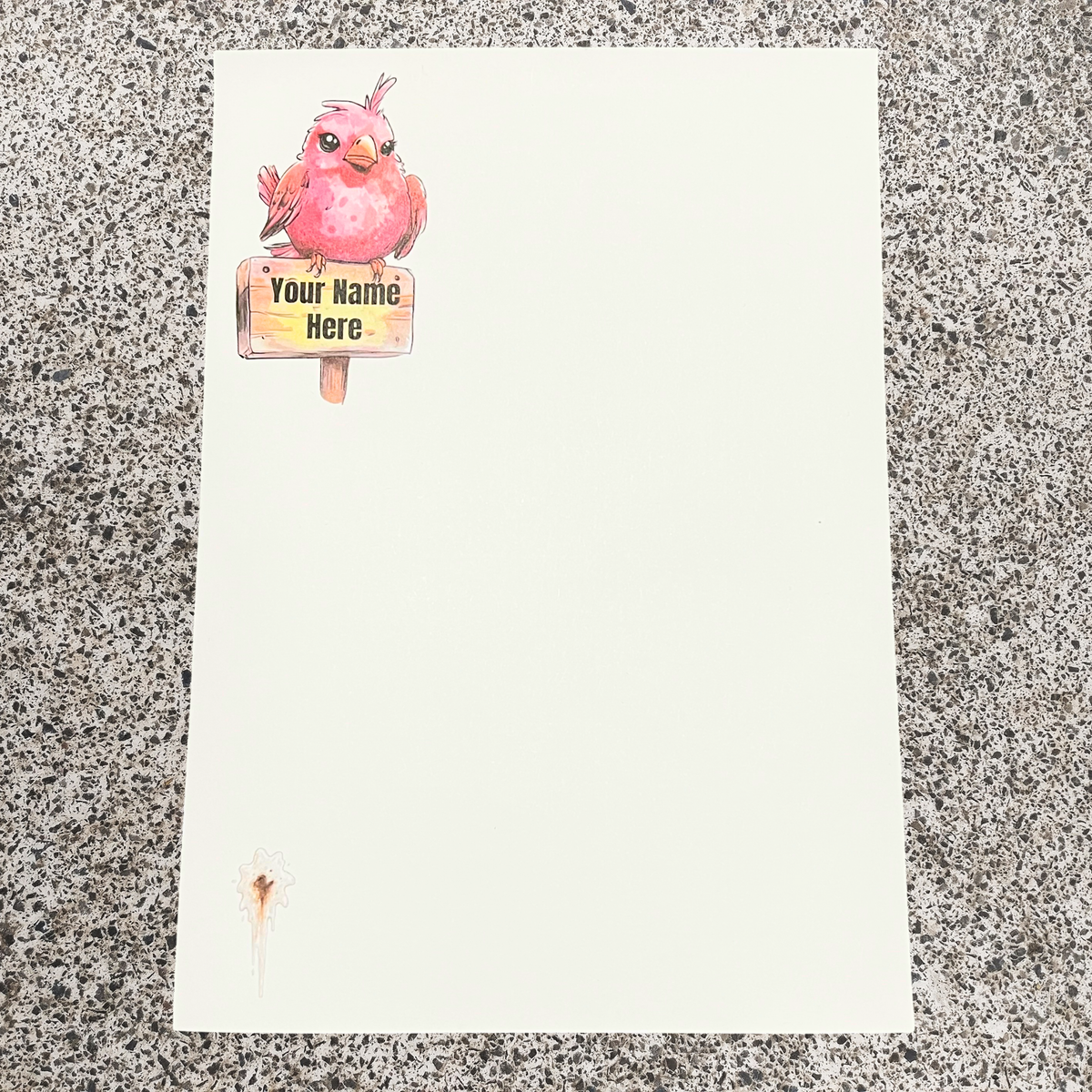 Bird Sign Personalised Notepad