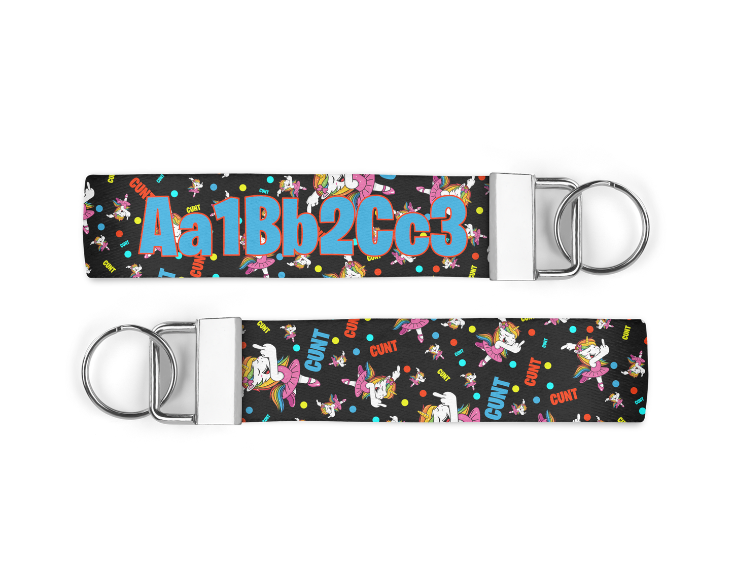 Unicorn See You Next Tuesday Fabric Wristlet Keychain With Optional Personalisation