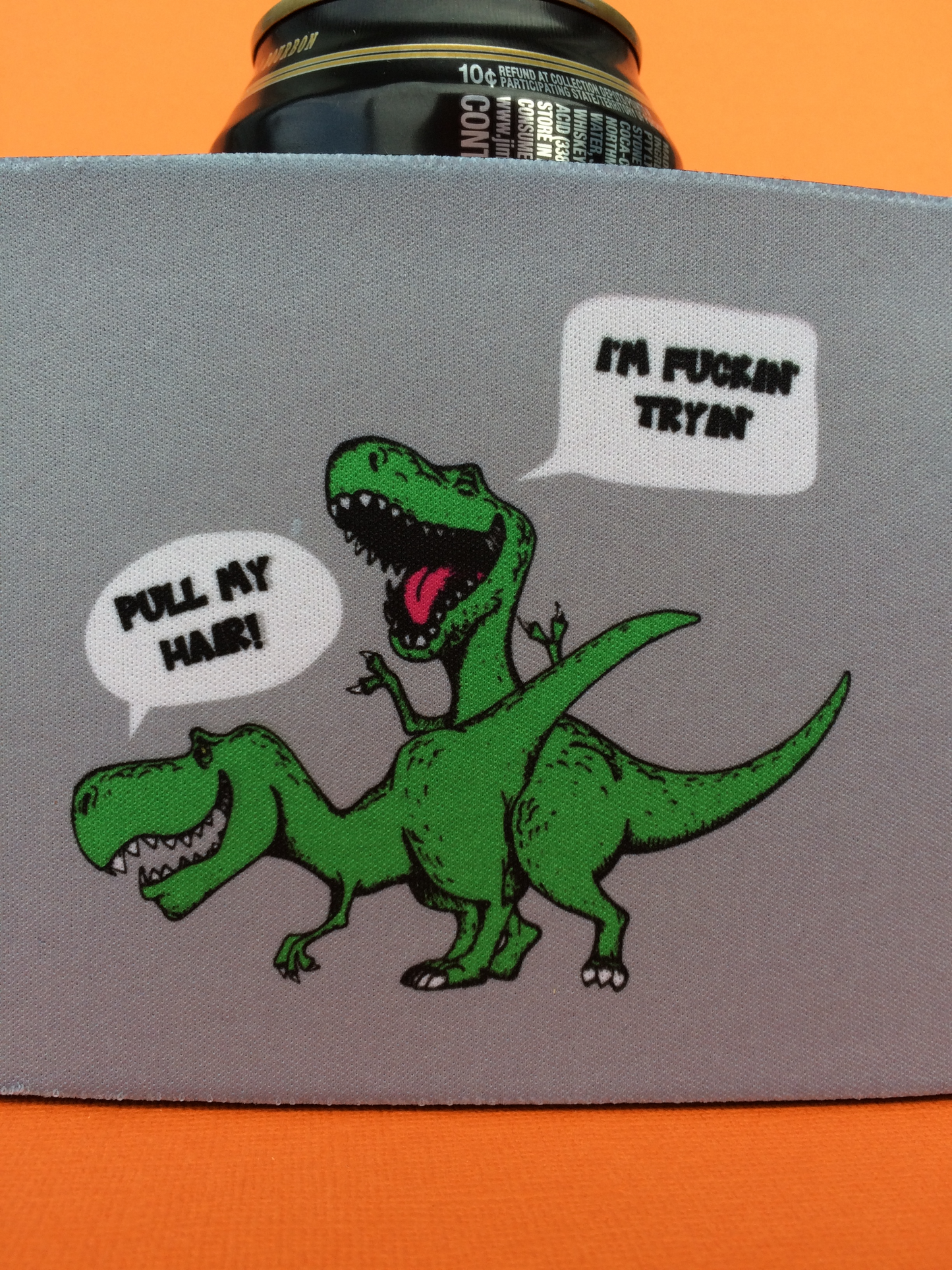Pull My Hair DIno Stubby Holder