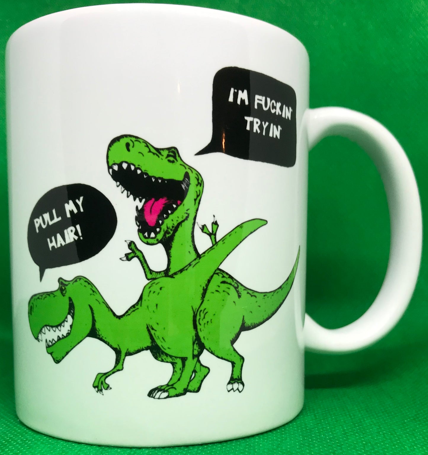 Pull My Hair Dino Mug