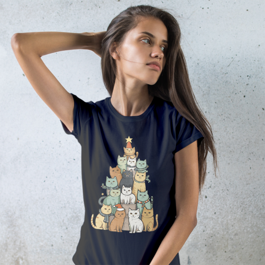 Cat Christmas Tree Tee