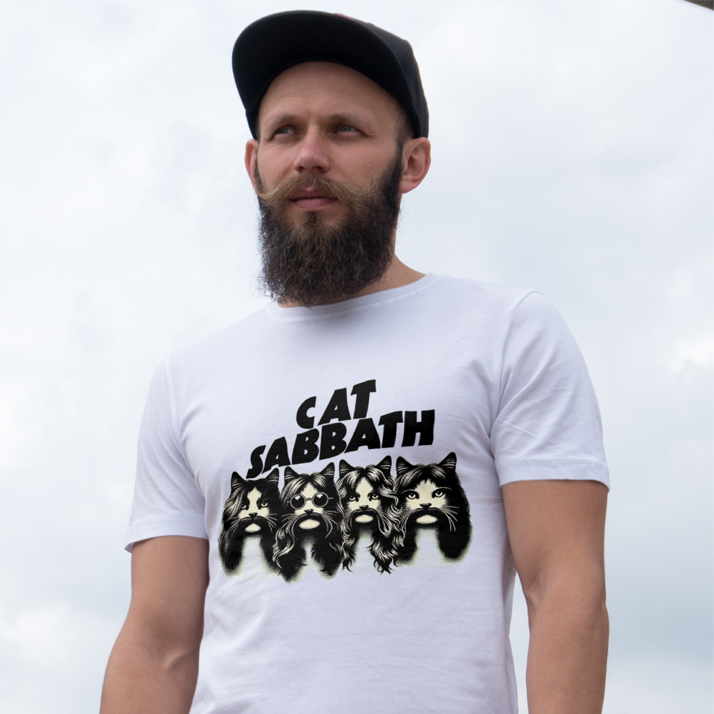 Cat Sabbath Cat Band White Tee
