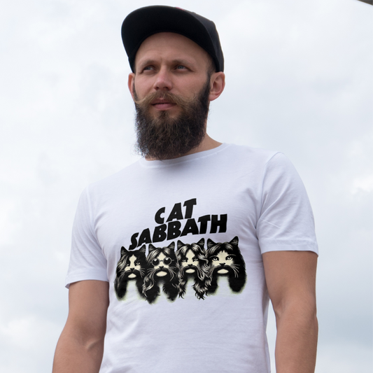 Cat Sabbath Cat Band White Tee