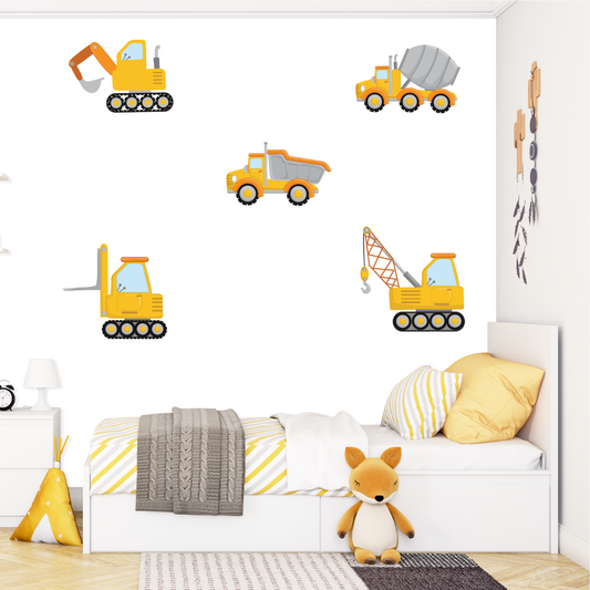 Construction Crew Repositionable Fabric Wall Decals
