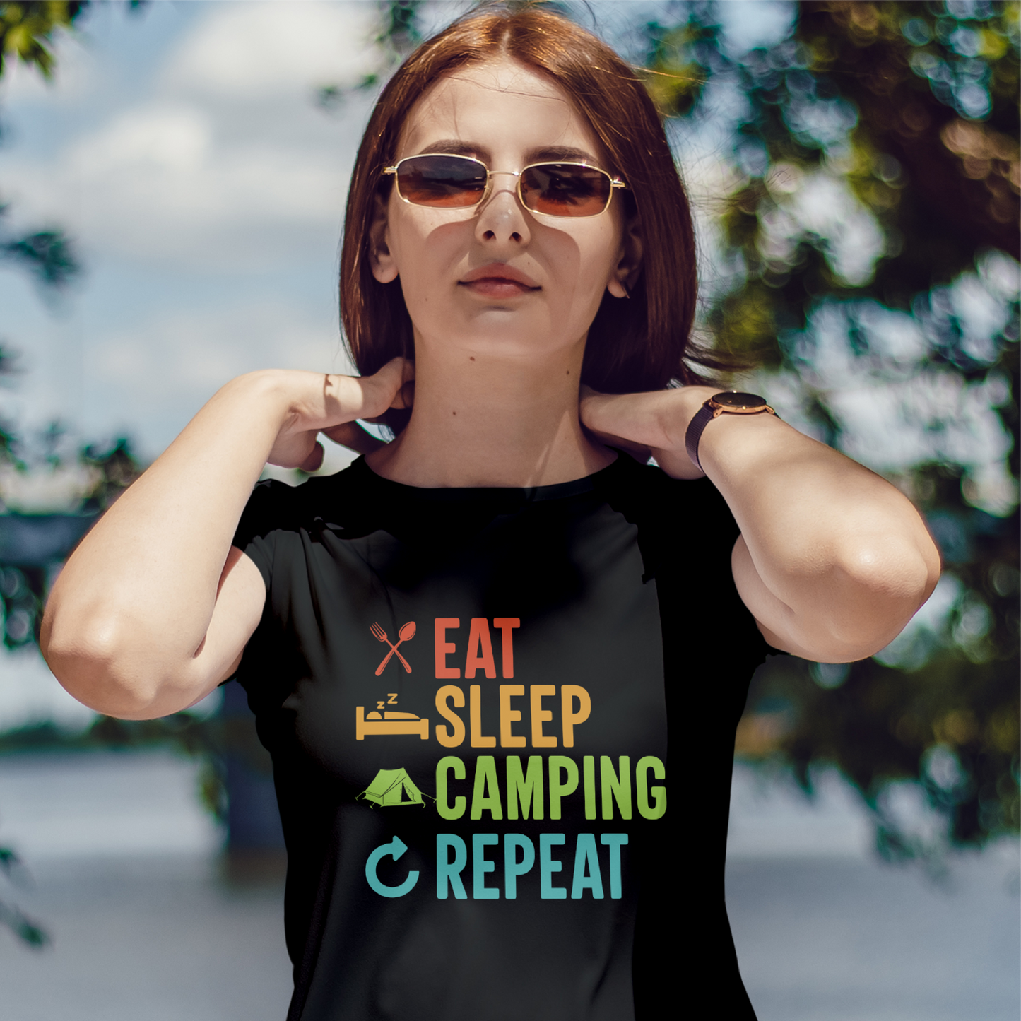 Eat Sleep Camping Repeat Tee