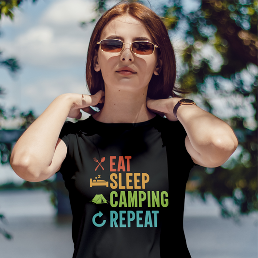Eat Sleep Camping Repeat Tee