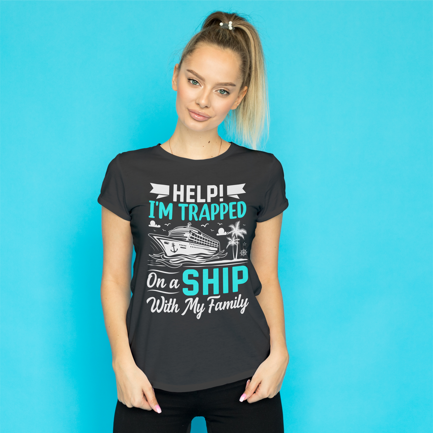 Help! I'm Trapped On A Ship With My Family Cruise Tee