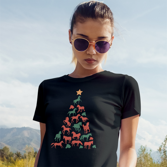 Horse Christmas Tree Tee