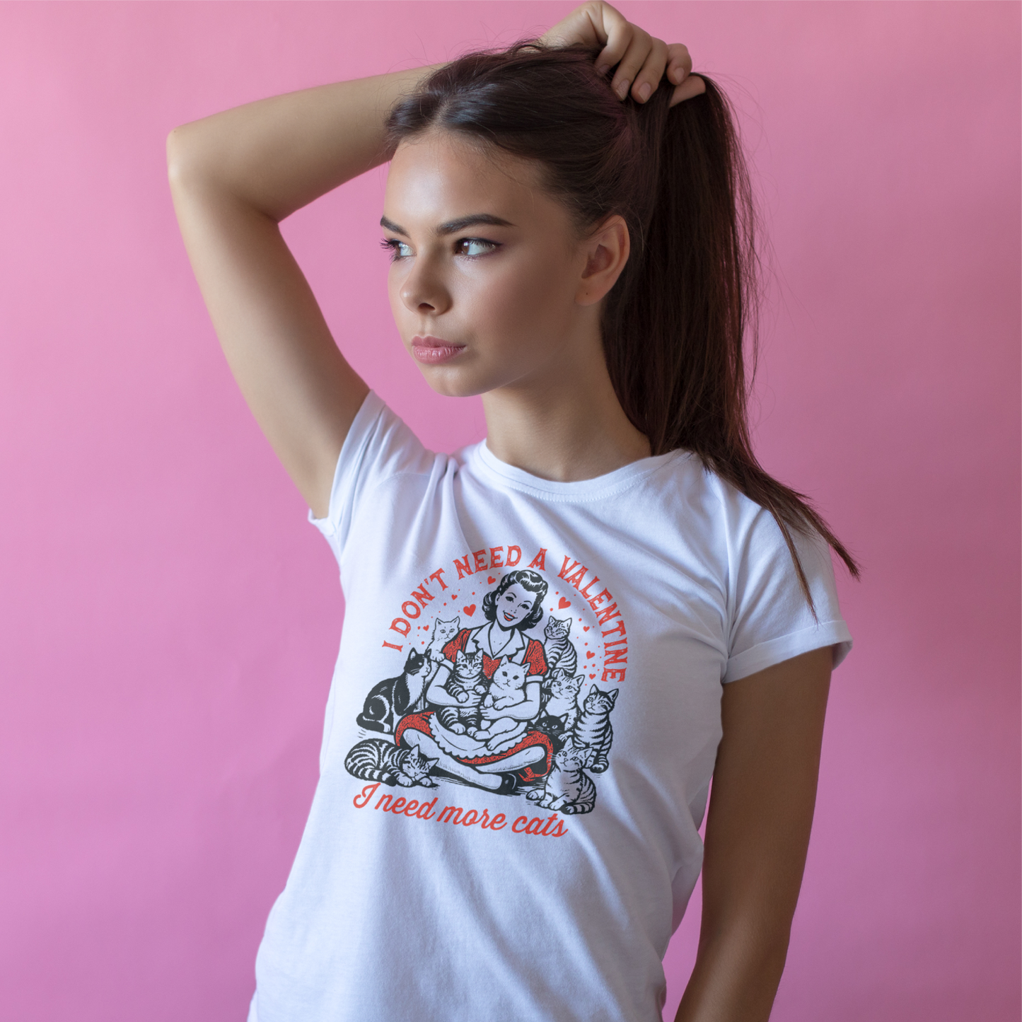 I Don't Need A Valentine I Need More Cats Tee