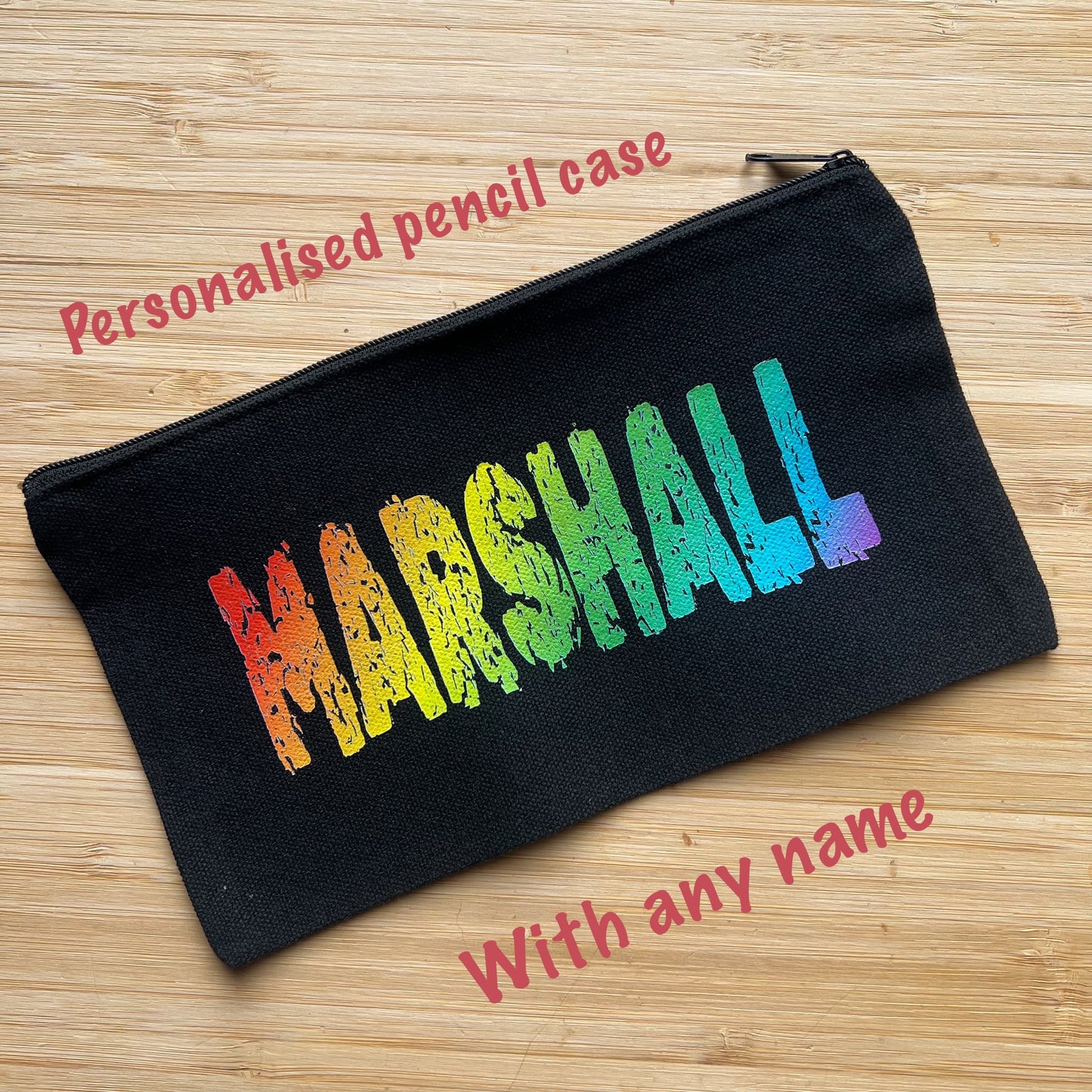 2 x Personalised Rainbow Name Pencil Cases