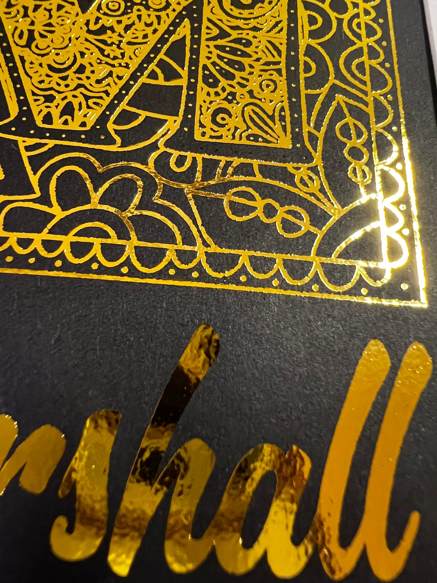 Framed Square Monogram With Name Foil Print