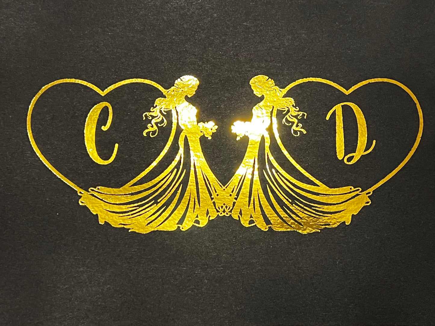 Framed Personalised Bride And Bride Foil Print