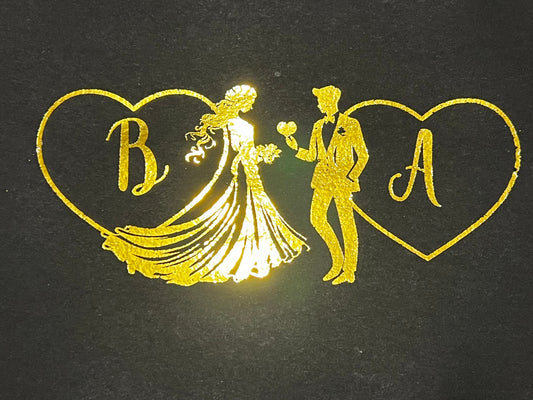 Framed Personalised Bride And Groom Foil Print