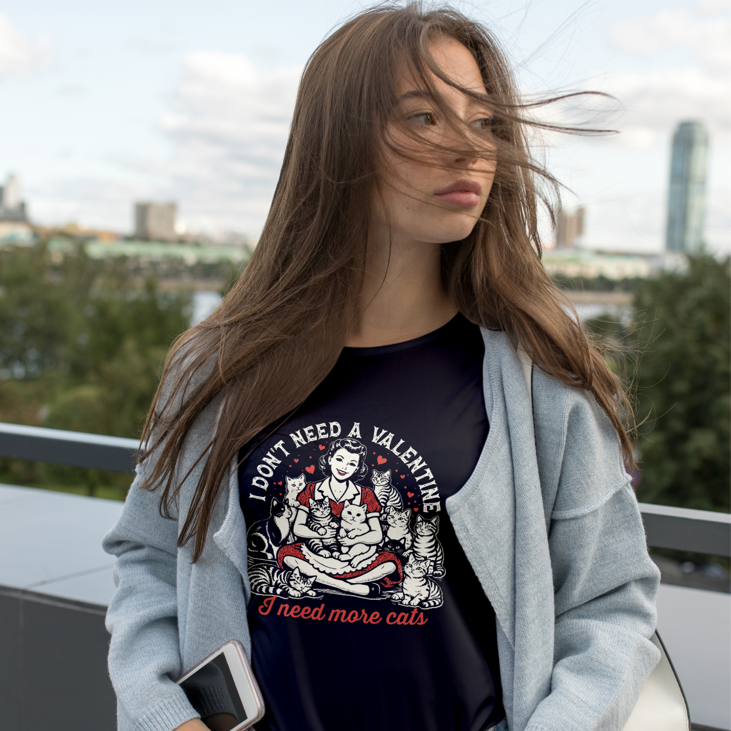 I Don't Need A Valentine I Need More Cats Tee