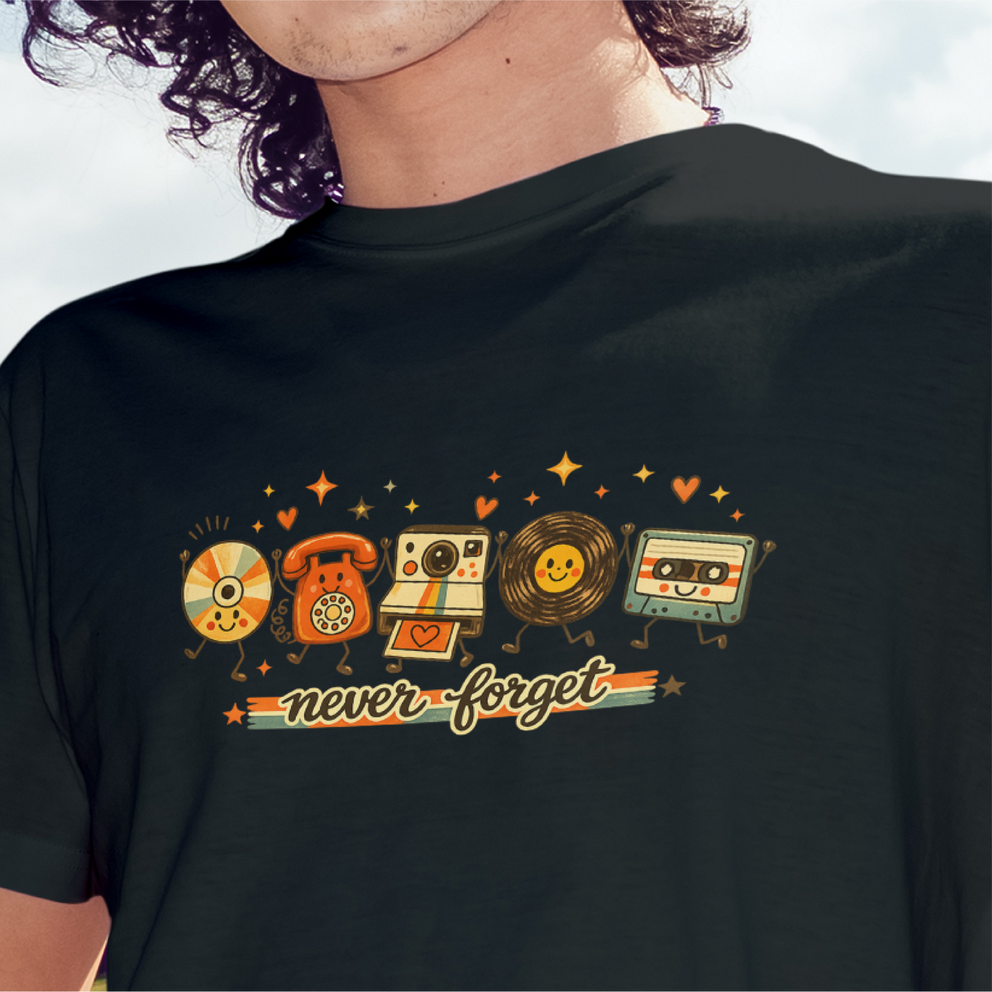 Never Forget Retro Cassette Tape Tee