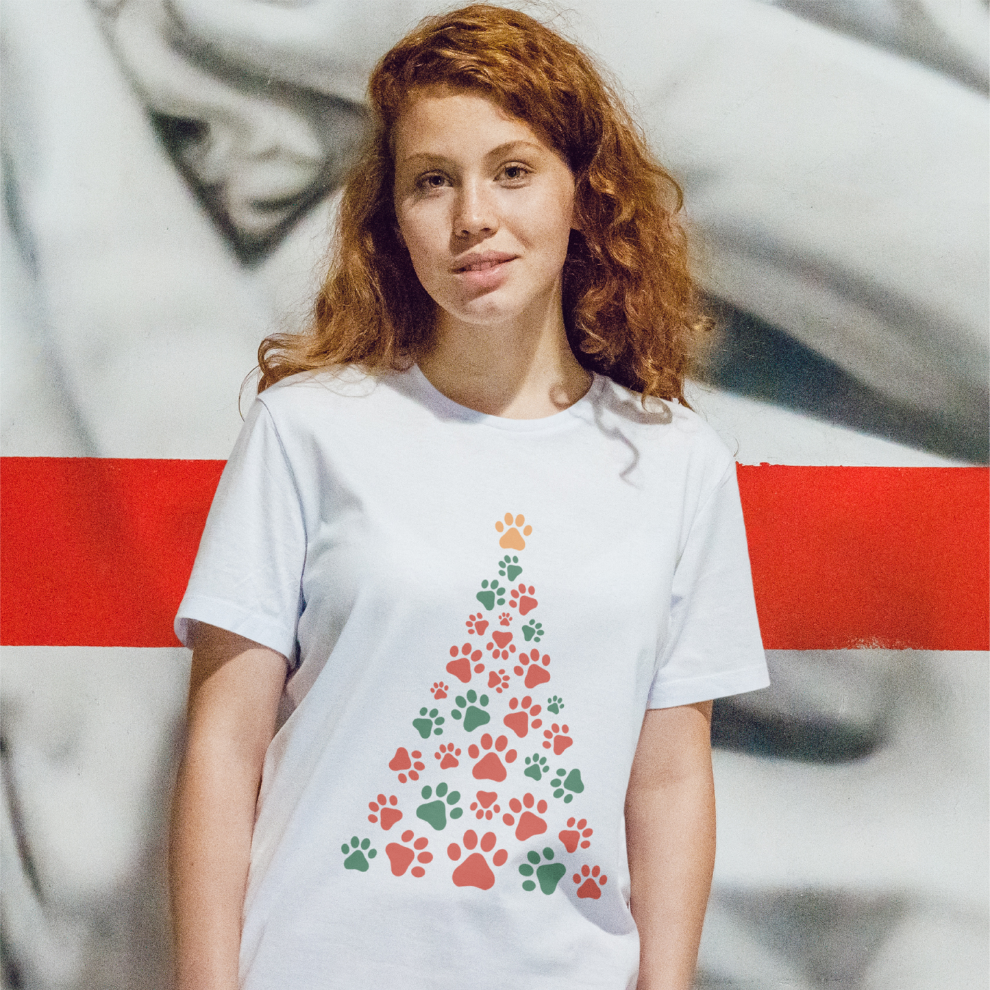 Pet Paws Christmas Tree Tee