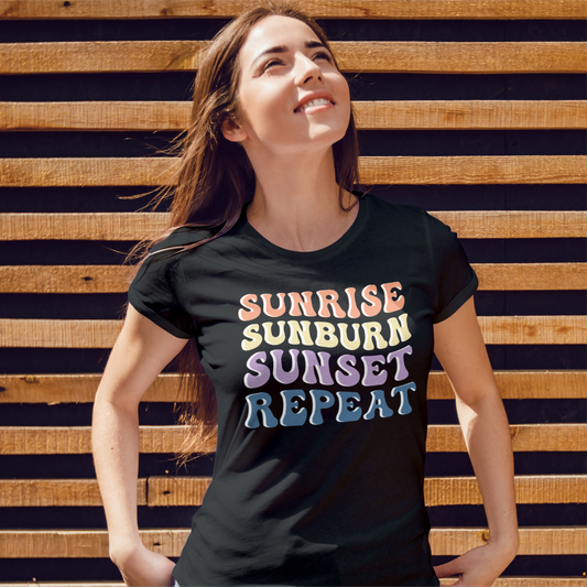 Sunrise Sunburn Sunset Repeat Tee