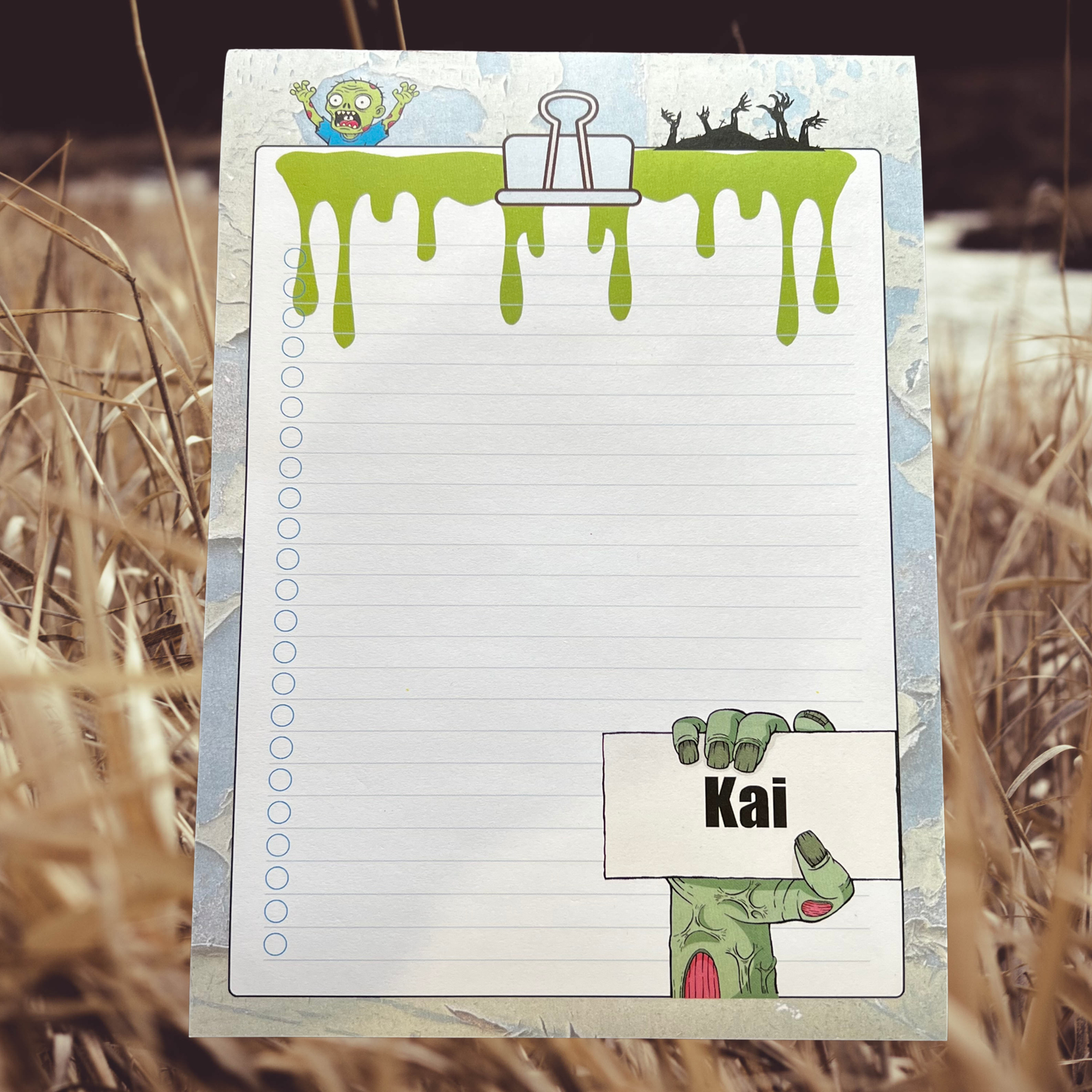 Zombie Checklist Personalised Notepad