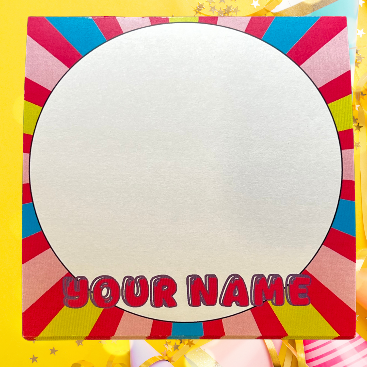 Pink Party Bubble Name Personalised Notepad