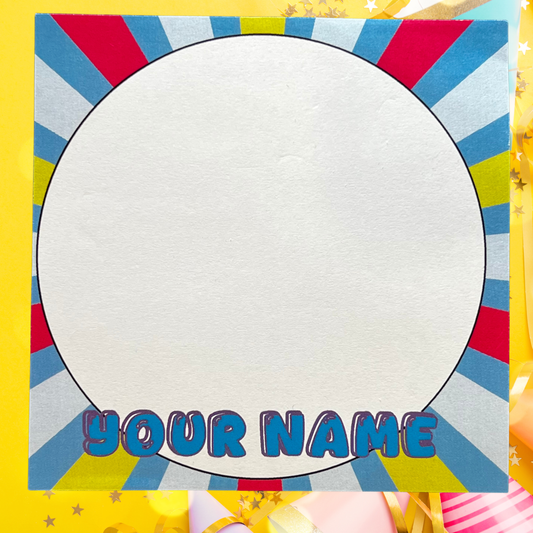 Blue Party Bubble Name Personalised Notepad