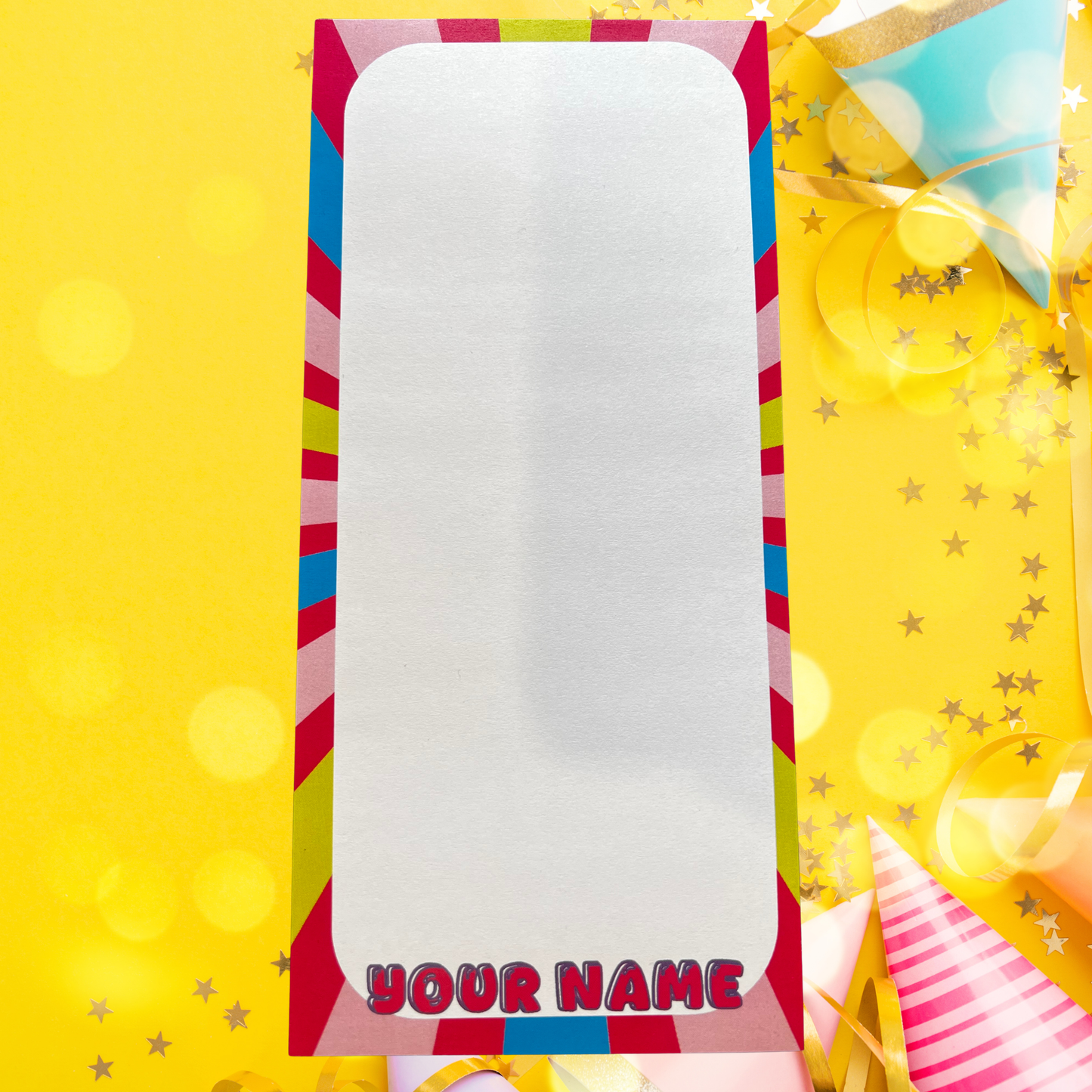 Pink Party Bubble Name Personalised Notepad