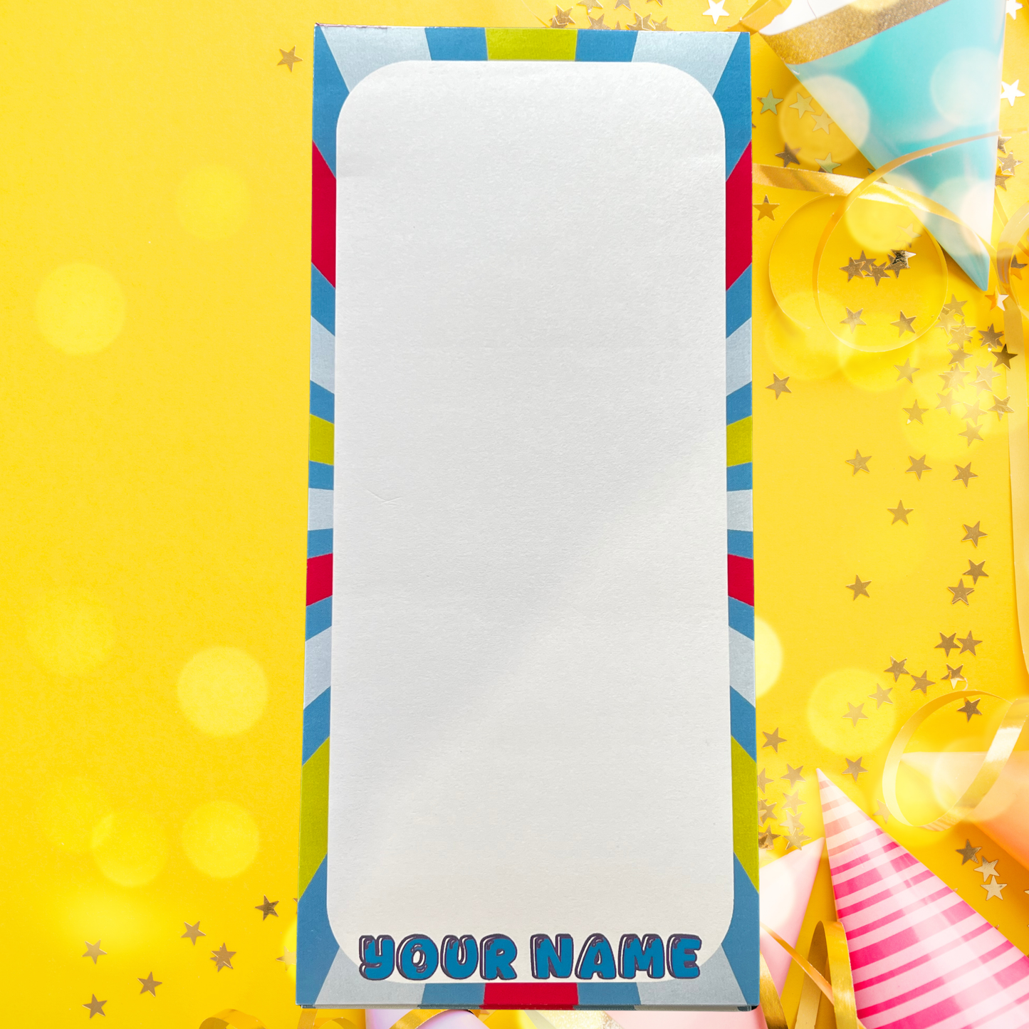 Blue Party Bubble Name Personalised Notepad