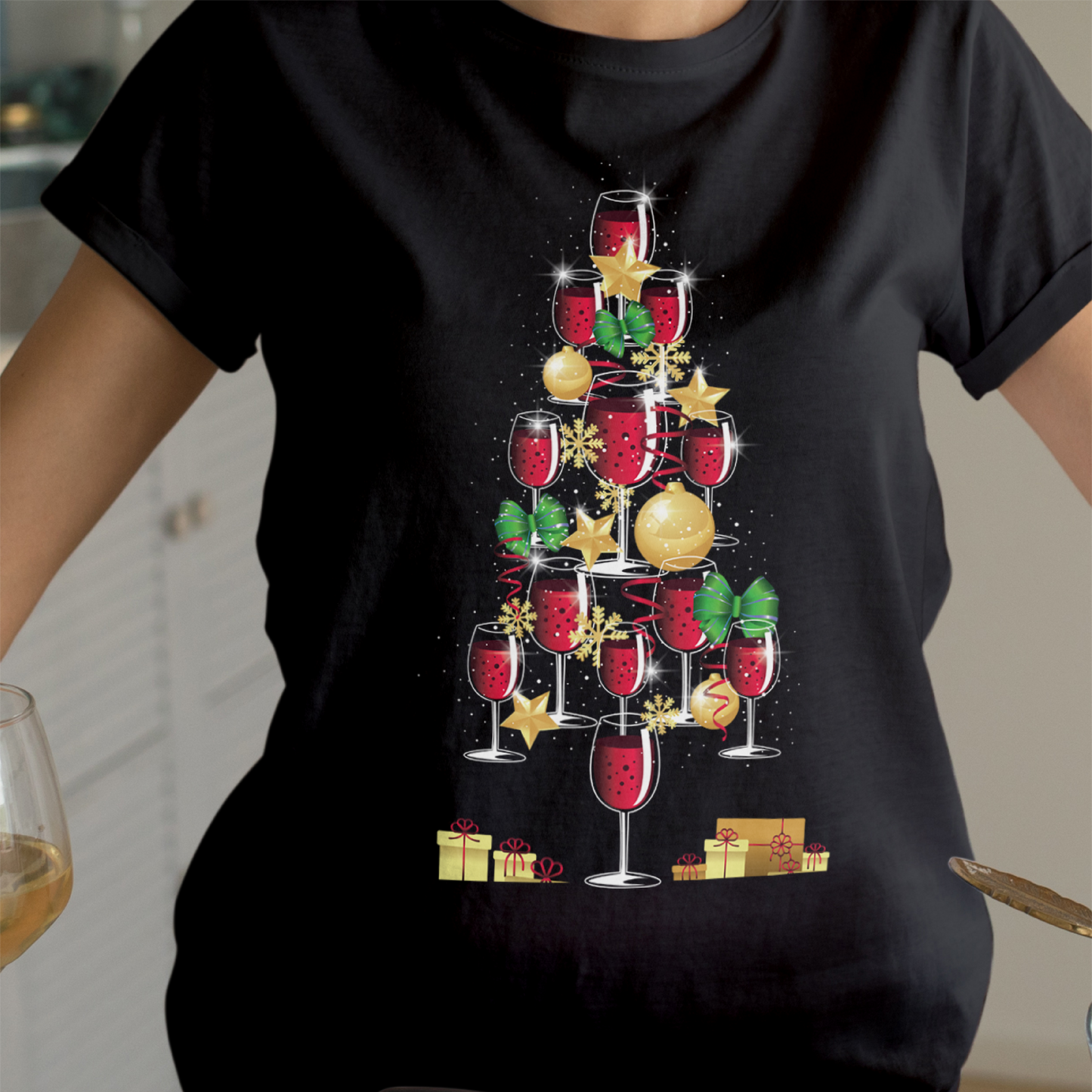Wine Christmas Tree Tee