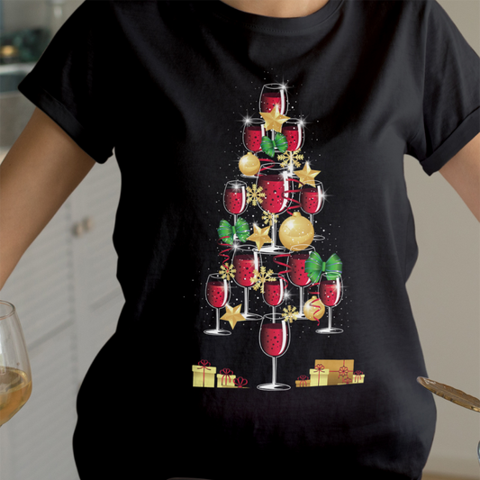 Wine Christmas Tree Tee