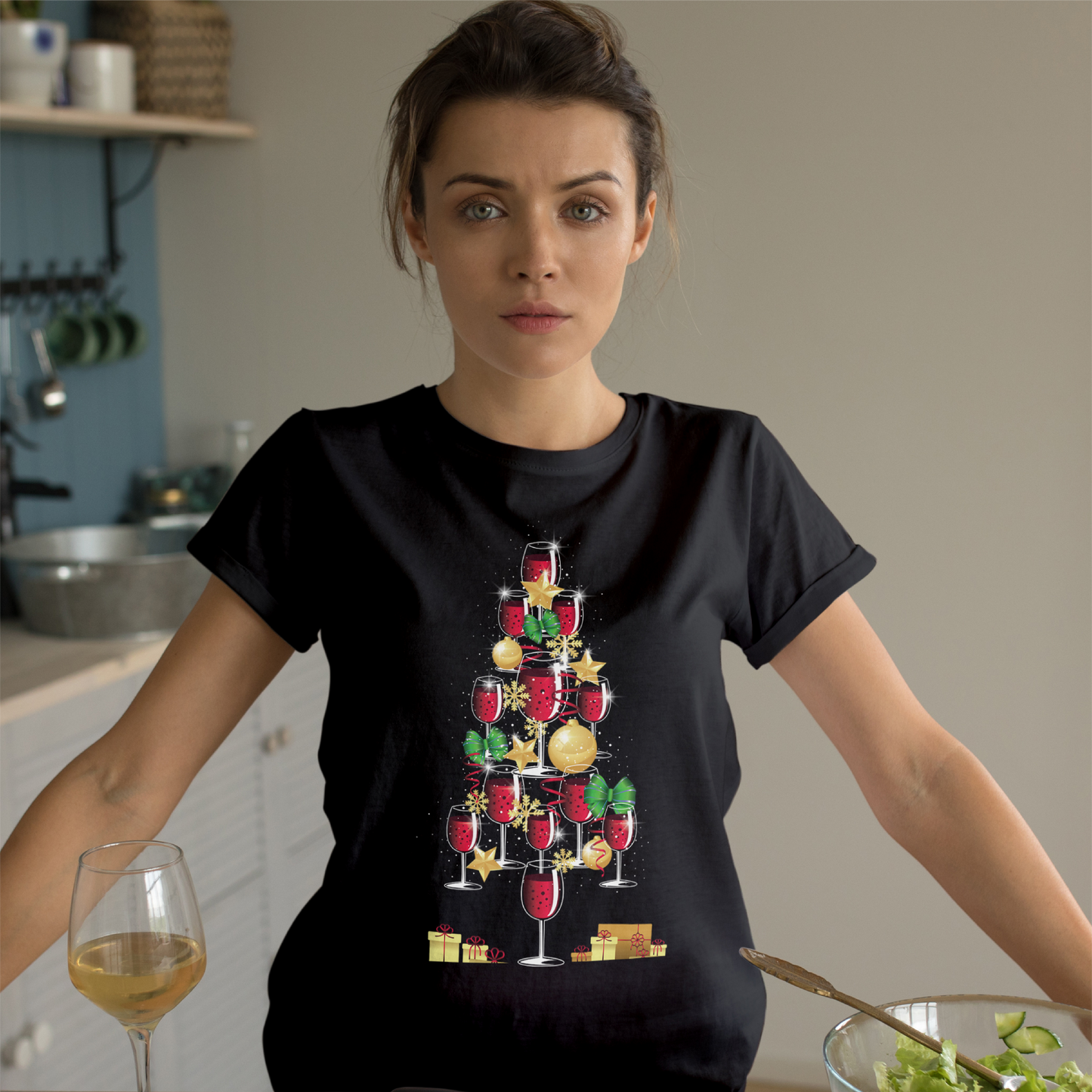 Wine Christmas Tree Tee