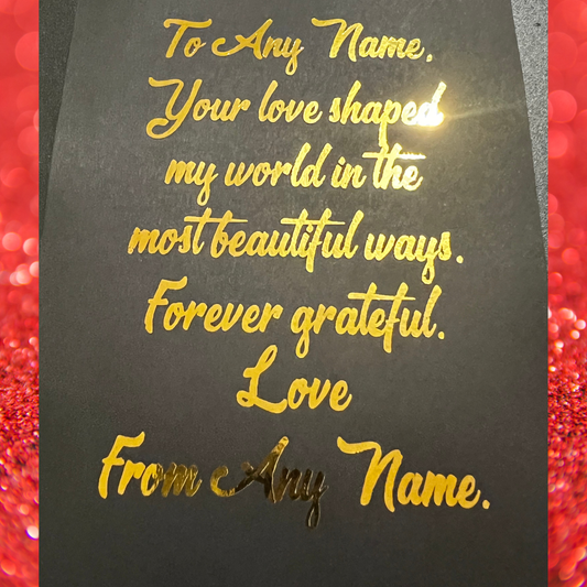 Framed Your Love Shaped My World Foil Print