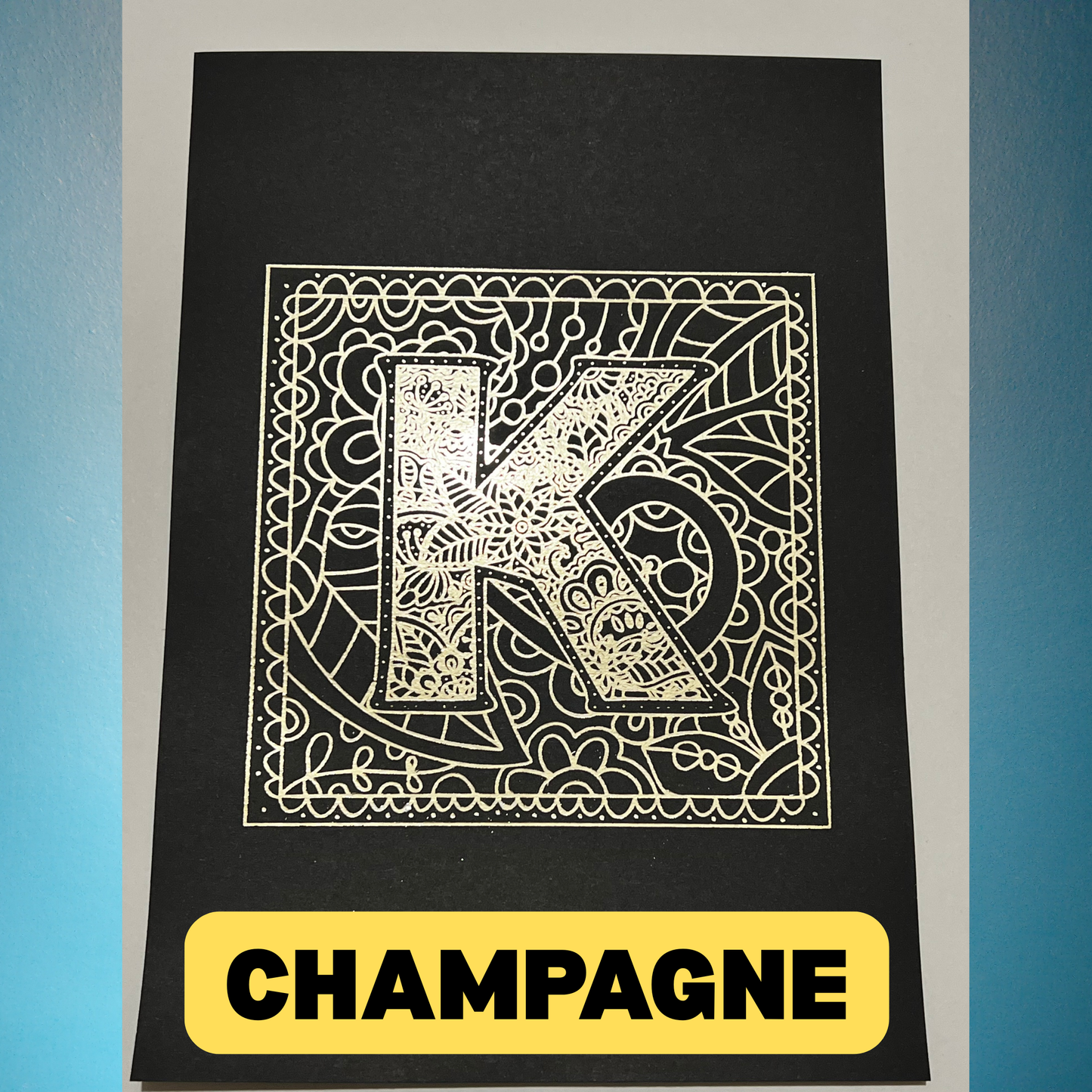 A5 Metallic Foil Square Monogram