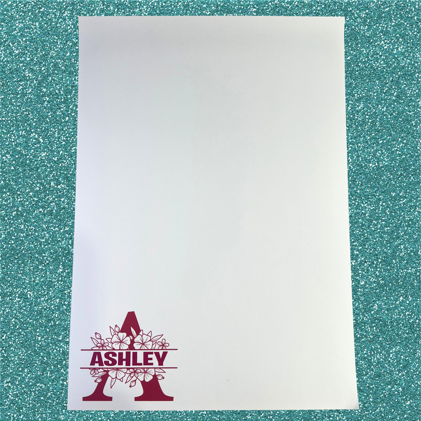 Floral Monogram Customised Notepad