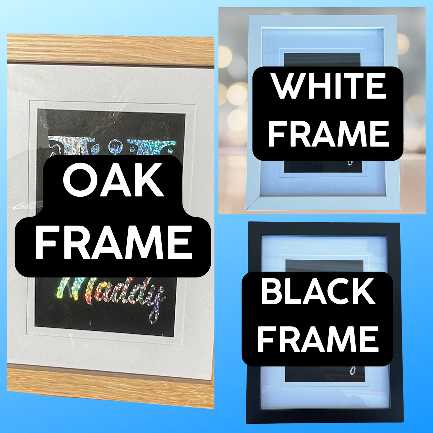 Framed Square Monogram With Name Foil Print