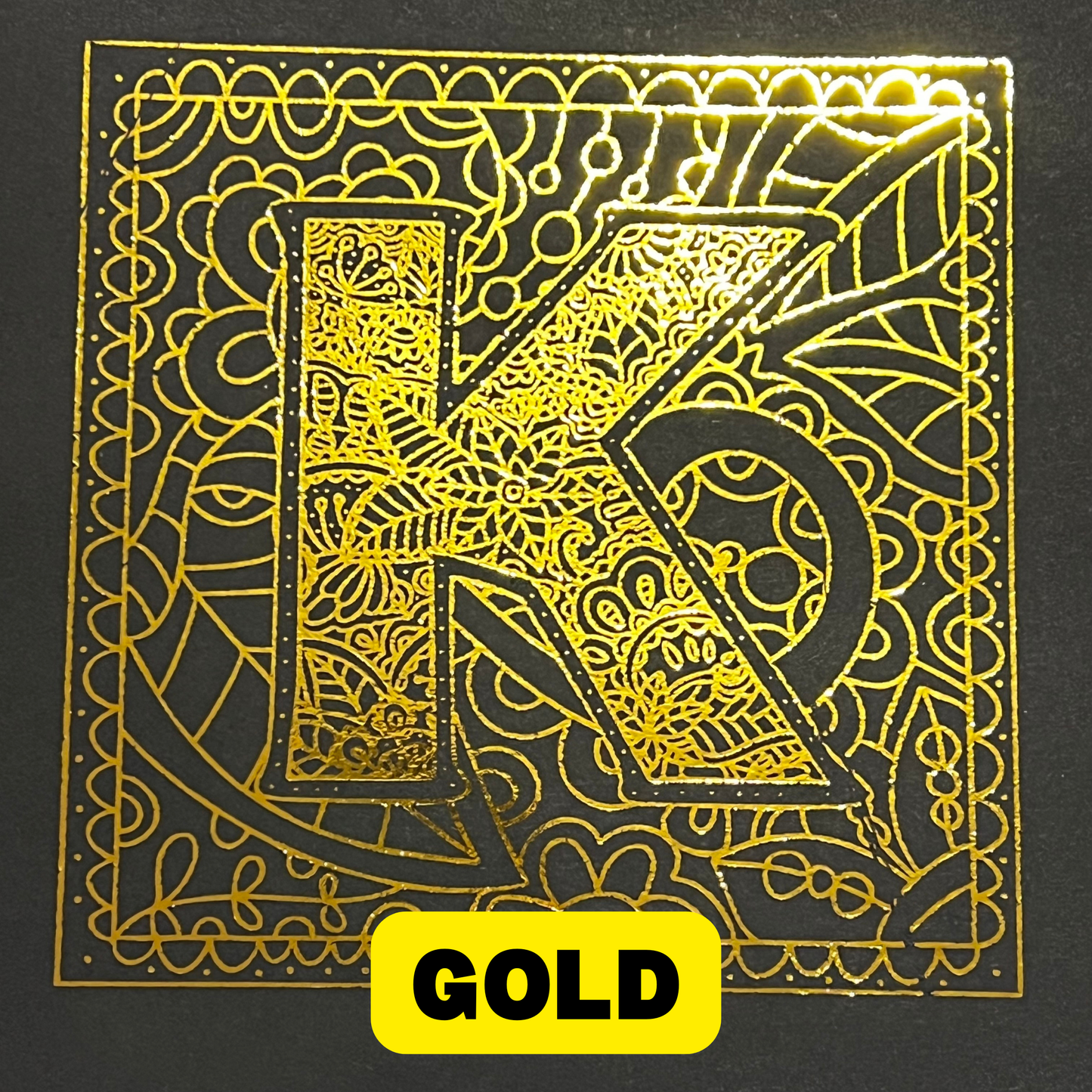 A5 Metallic Foil Square Monogram