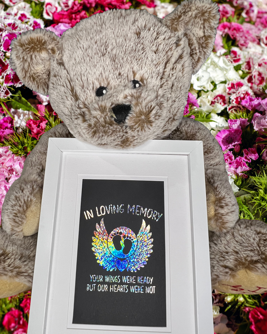 Framed Little Feet In Loving Memory Foil Print