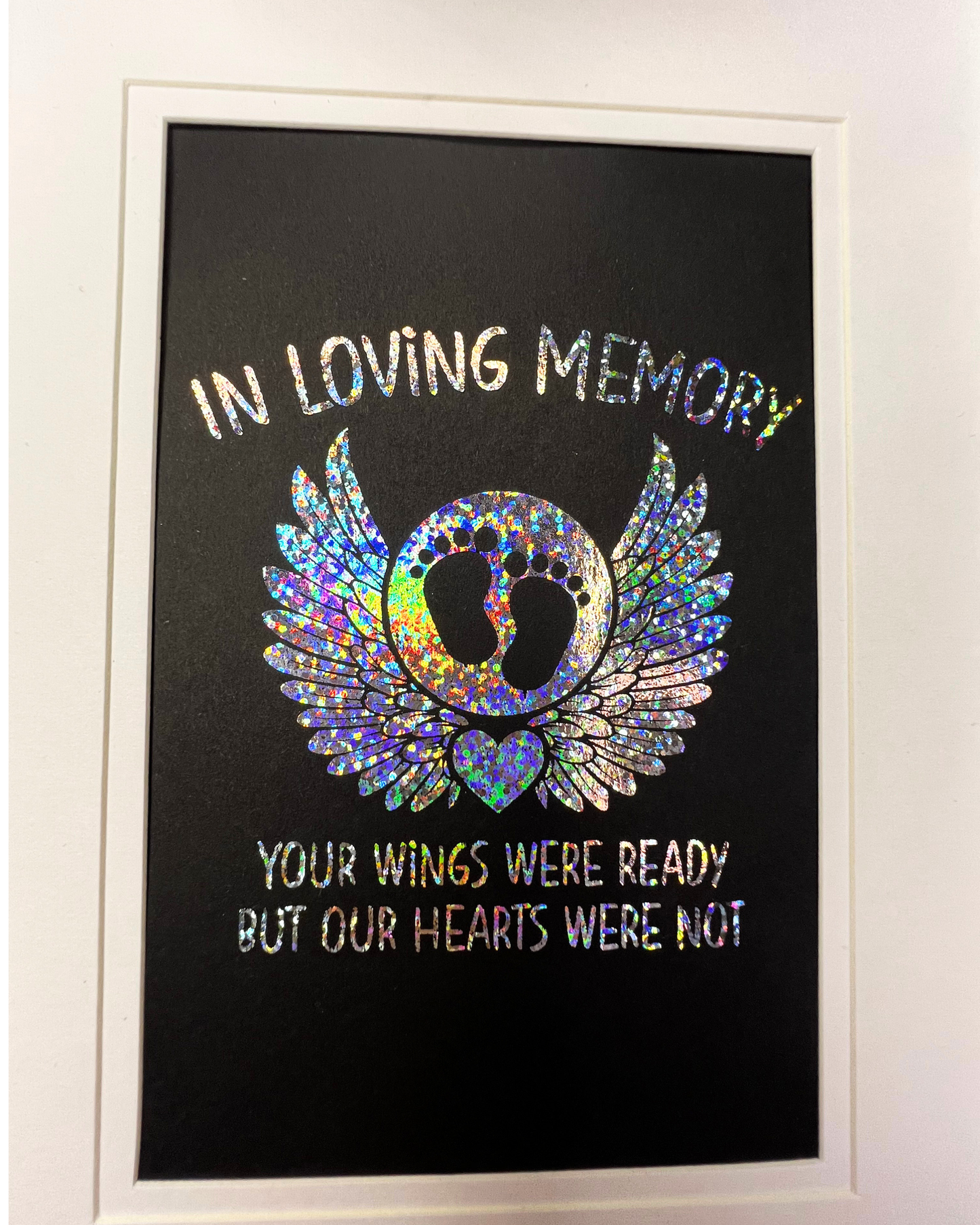 Framed Little Feet In Loving Memory Foil Print