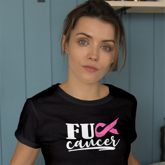 F Cancer Pink Awareness Ribbon Tee