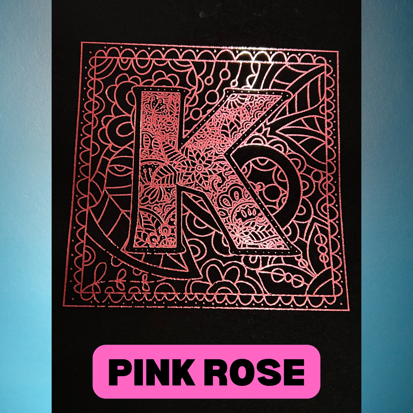 A5 Metallic Foil Square Monogram