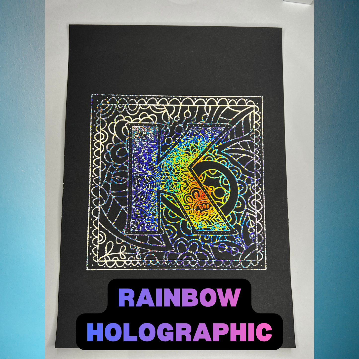 A5 Metallic Foil Square Monogram