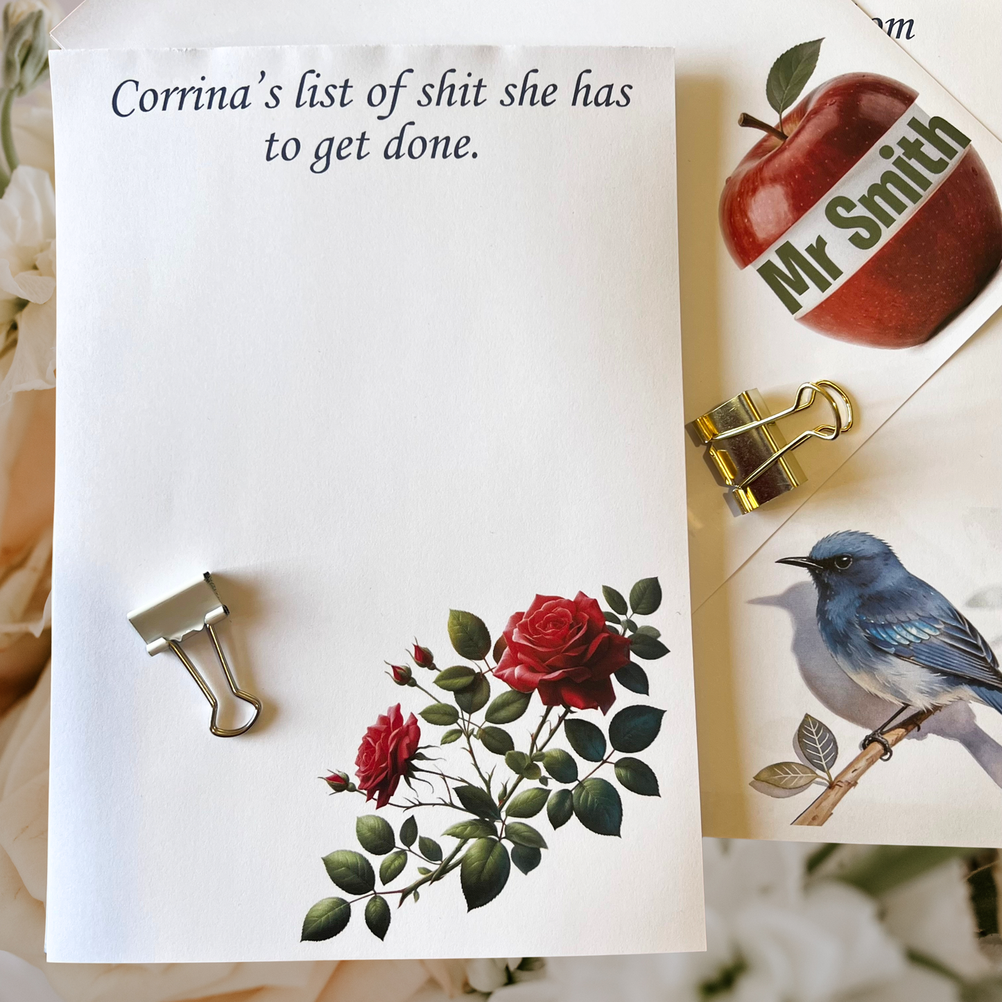Red Roses Customised Notepad