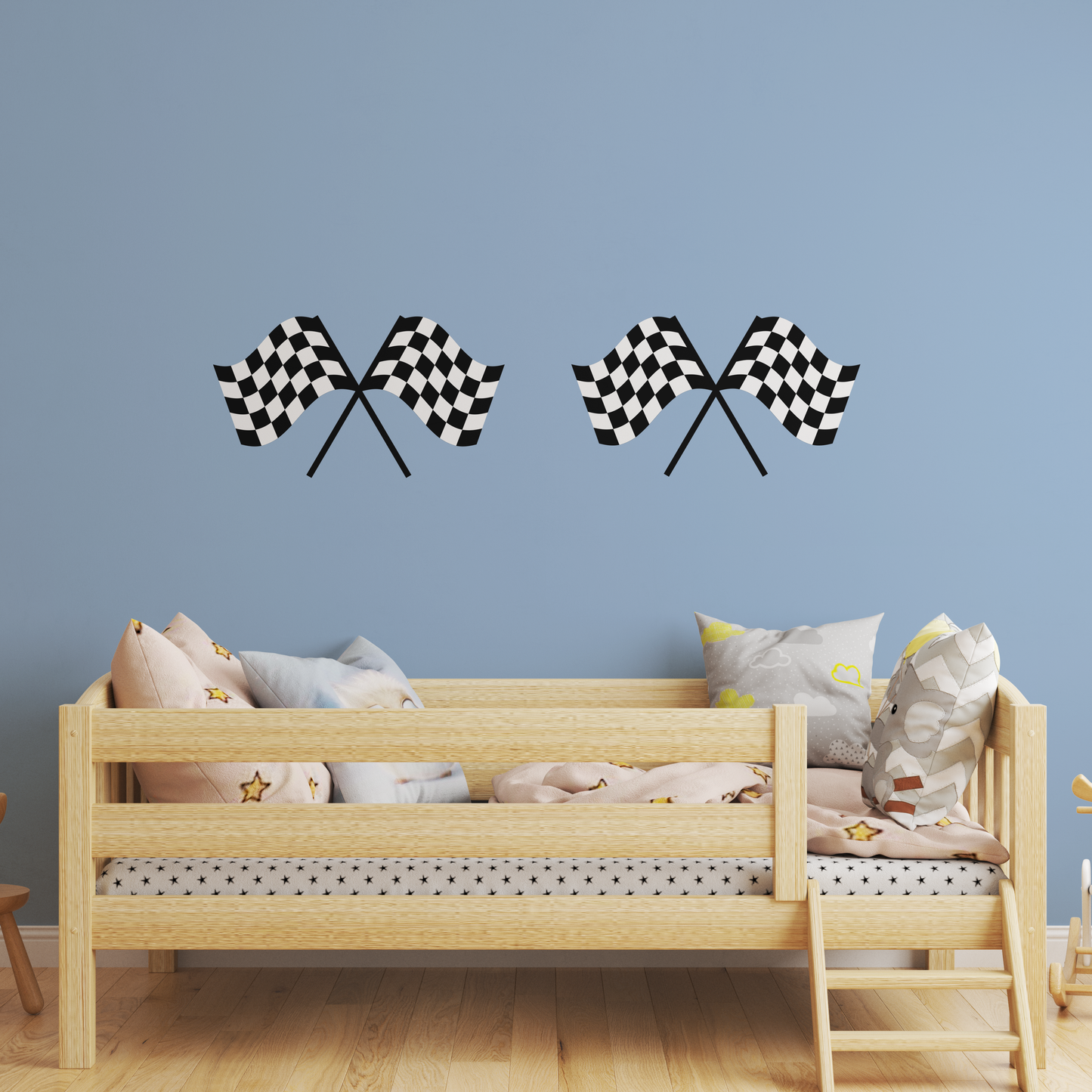 Racing Flags Repositionable Fabric Wall Decal