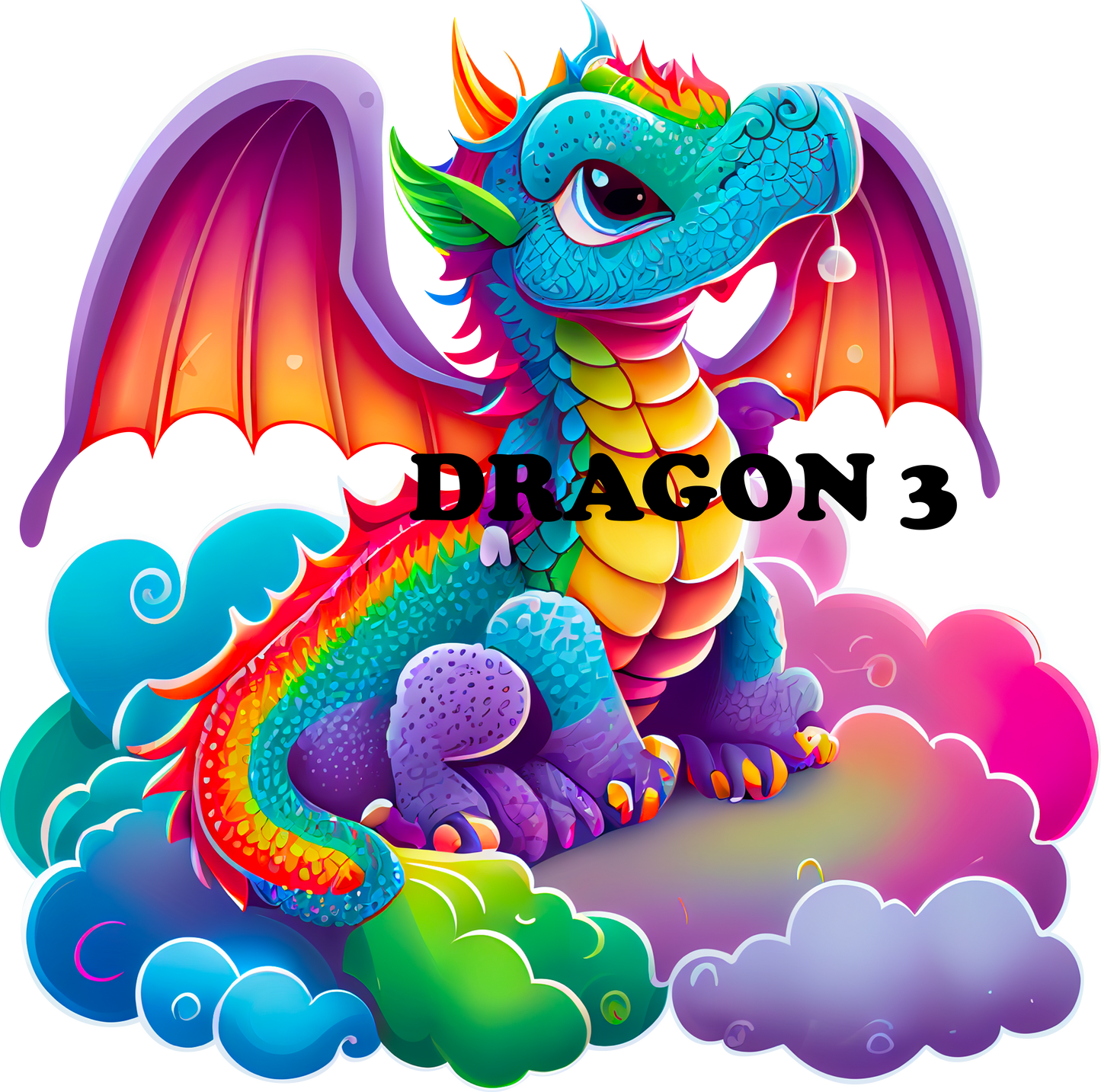 Colourful Dragons Repositionable Fabric Wall Decals