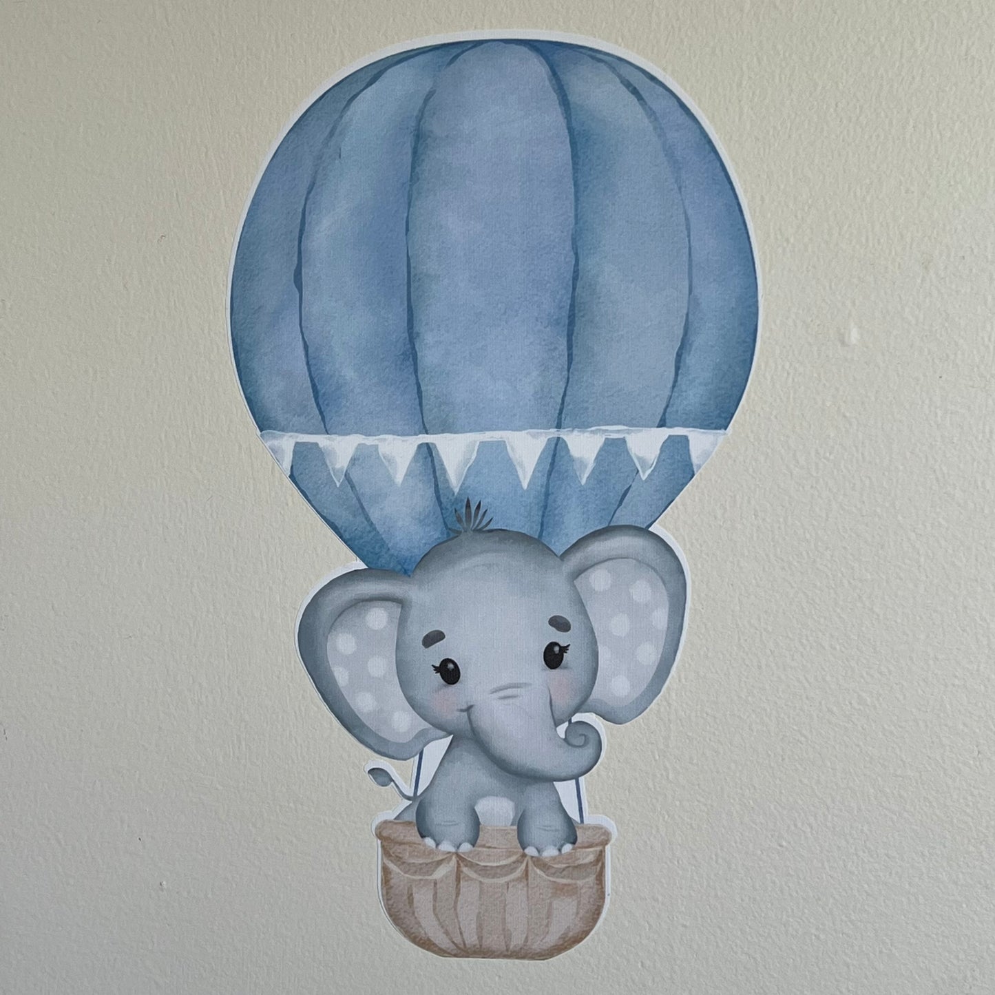 Baby Elephants In Hot Air Balloon Fabric Wall Decals