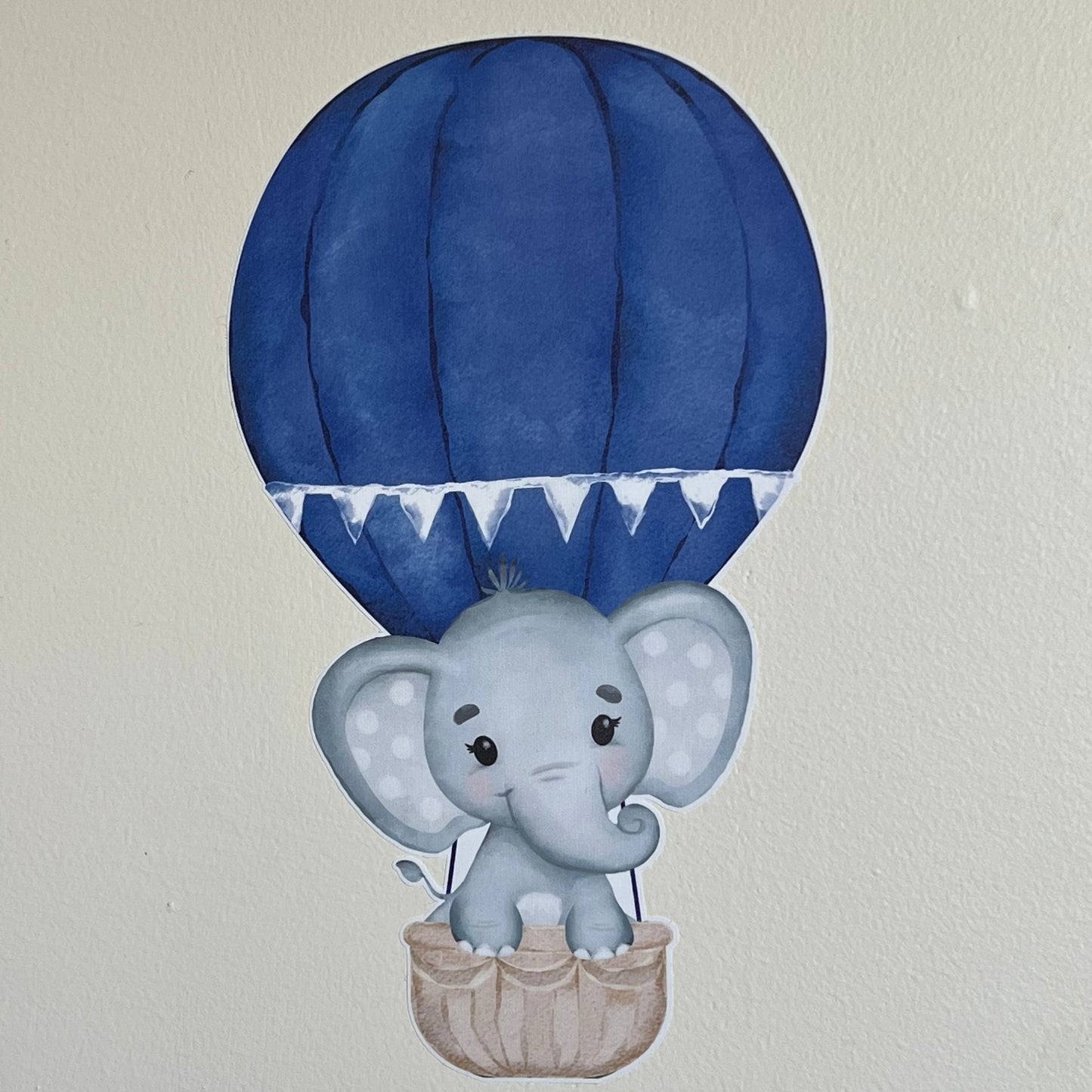 Baby Elephants In Hot Air Balloon Fabric Wall Decals