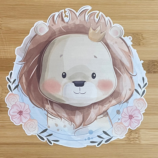 Cute Watercolour Lion Repositionable Fabric Wall Decal