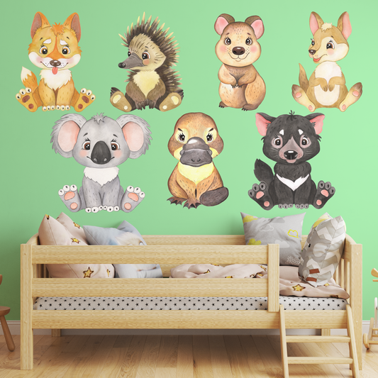 Aussie Animal Repositionable Fabric Wall Decals